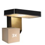 Flerpack 3x Nordlux Solar Vägglampa Rica Fyrkant Svart 4.5W 450lm - 830 Varm Vit | Rörelse- och Ljussensor