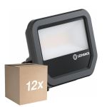 Flerpack 12x Ledvance LED Strålkastare Aluminium Svart 17W 2400lm 100D - 865 Dagsljus | IP66 - Symmetrisk