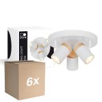 Flerpack 6x D'Lite Taklampa Beitem Matt Vit FSC Trä | Passande För 3x GU10