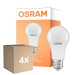 Flerpack 4x Osram LED Star Classic E27 Päron Matt 10W 1055lm - 827 Extra Varm Vit | Ljussensor - Ersättare 75W