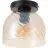 Brilliant Casto Taklampa Glas Metall Svart Beige | 190mm - Passande för 1x E27
