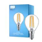 Philips Corepro LED Lustre E14 boll Filament Klar 6.5W 806lm - 827 Extra Varm Vit | Ersättare 60W